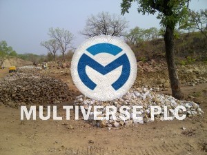 Barite ore in 40tons heaps at Azara site, Nasarawa State-Nigeria. 095
